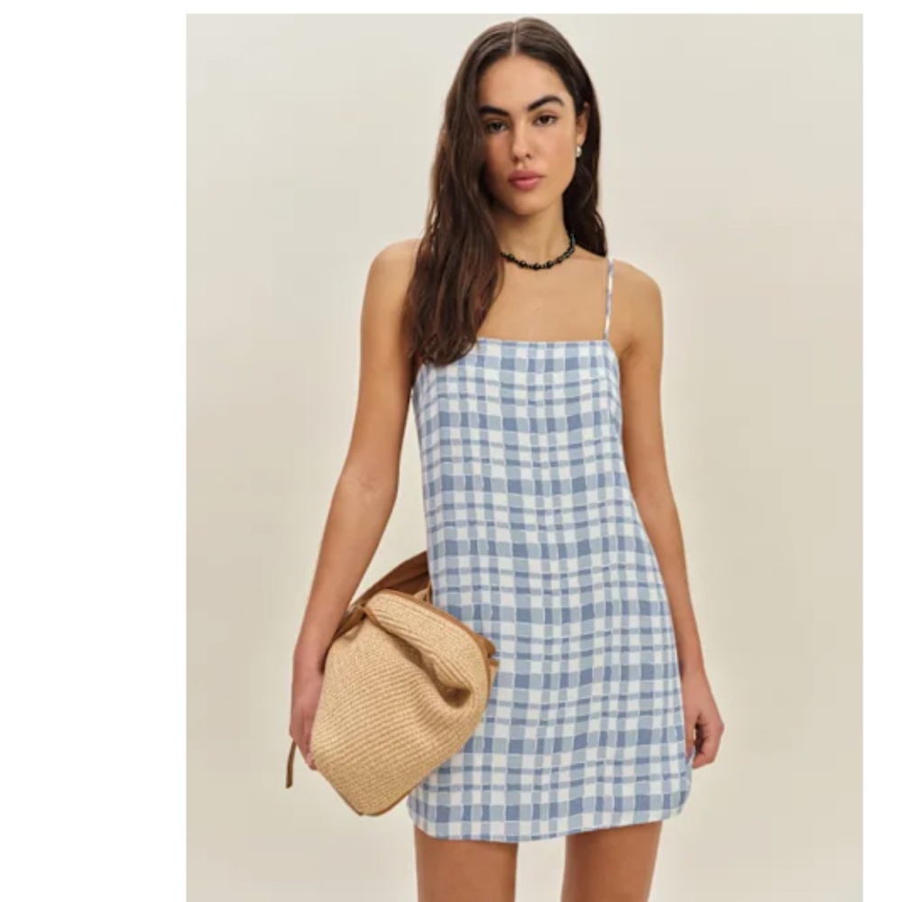 Reformation Aubree Dress Blue - Size S